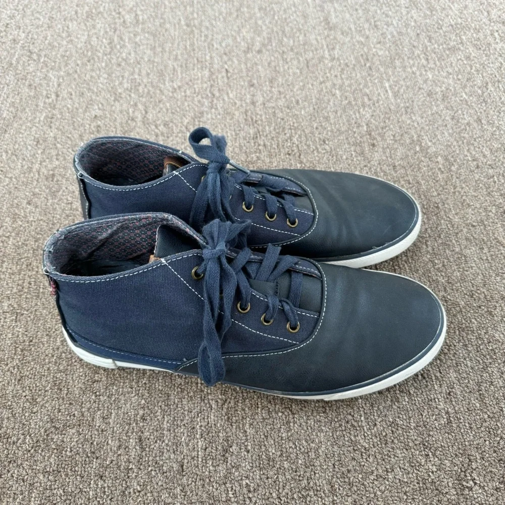 Ben Sherman Men Size 11.5 High Top Fashion Lace Sneakers Shoes Blue‎